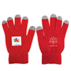 CU6356-TOUCH SCREEN GLOVES-Red with Grey fingertips